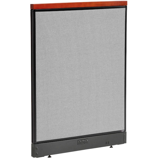 Interion By Global Industrial Interion Deluxe Electric Office Partition Panel, 36-1/4inW x 47-1/2inH, Gray 277543EGY - main
